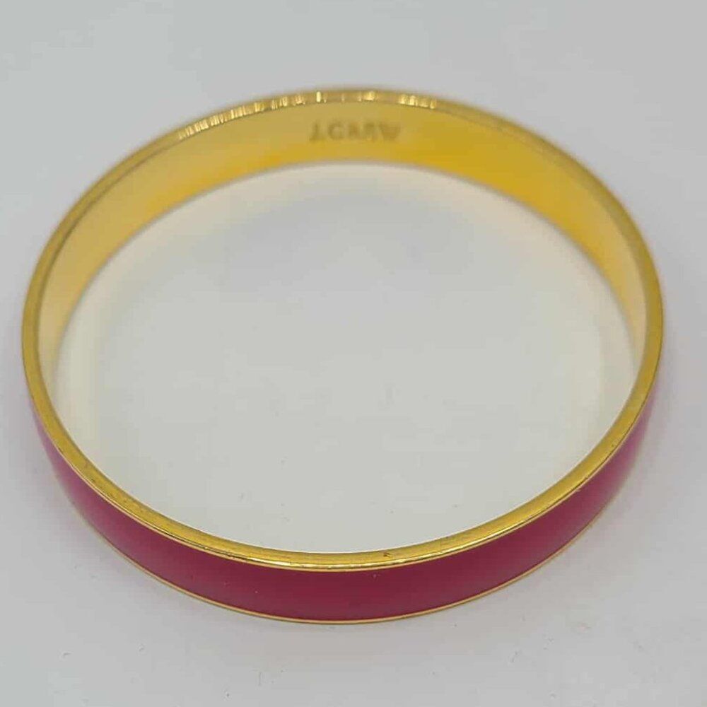 J Crew Gold Tone Red Enamel Bangle